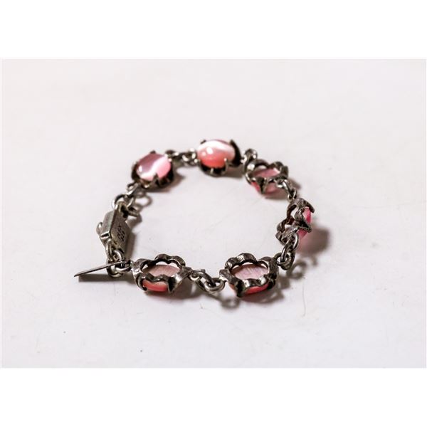 925 SILVER BRACELET WITH PINK STONES