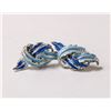 Image 1 : SILVER TONE BLUE ENAMEL EARRINGS