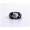 Image 1 : 925 SILVER WITH PURPLE FLOWER ENAMEL RING