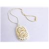 Image 1 : LARGE WHITE FILIGREE PENDANT ON BEADED NECKLACE