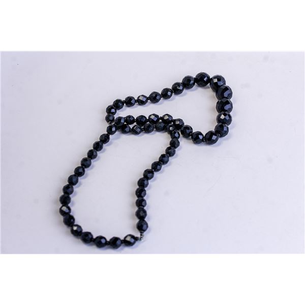 24" DECORATIVE BLACK BEADED NECKLACE