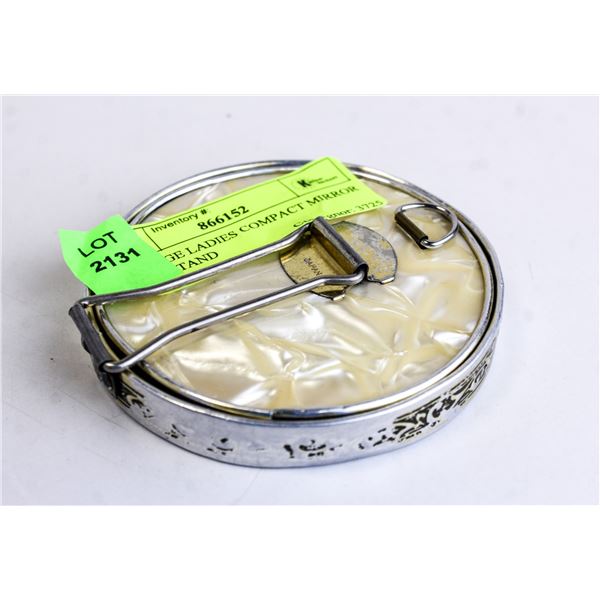 VINTAGE LADIES COMPACT MIRROR WITH STAND