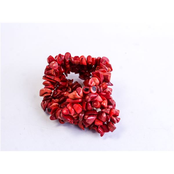 RED CORAL BEADED BRACELET
