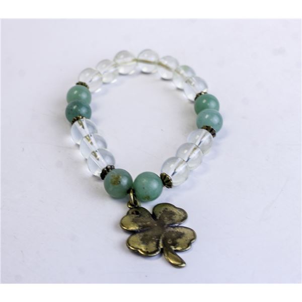 GOOD LUCK CLOVER BEADED BRACELET