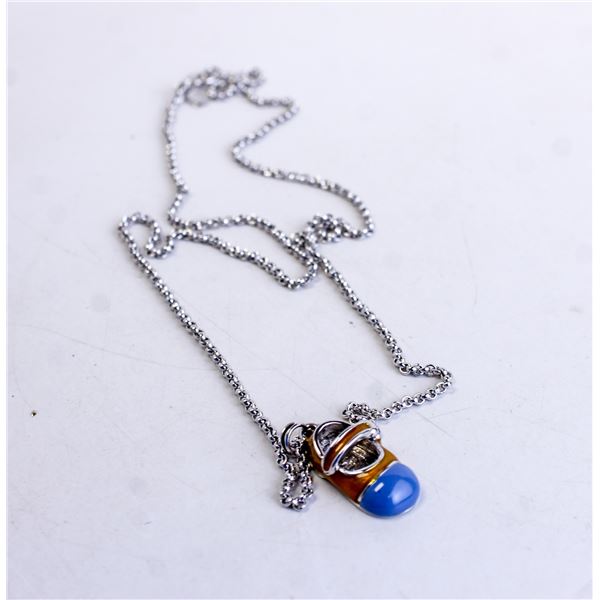 18" 925 SILVER CHAIN WITH ENAMEL SHOE PENDANT