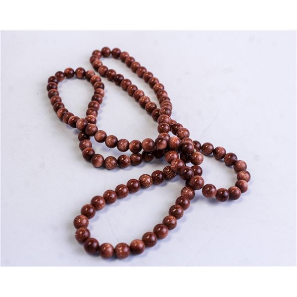 27" GOLD STONE BEADED NECKLACE