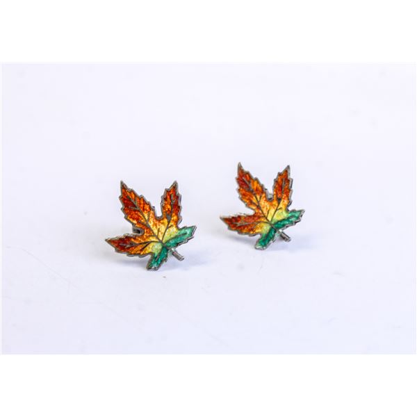 MAPLE LEAF SCREW BACK EARRINGS