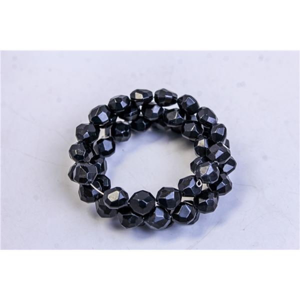 BLACK CRYSTAL BEADED BRACELET