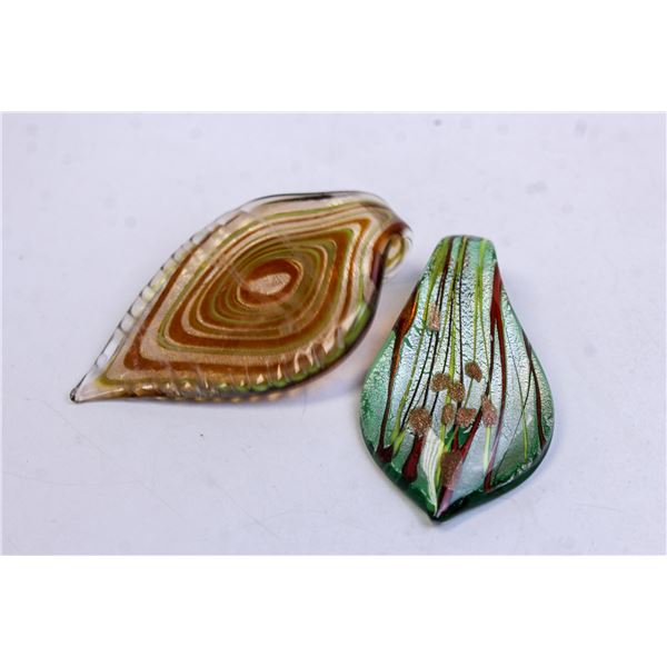 PAIR OF MURANO ART GLASS PENDANTS