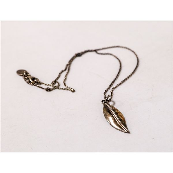 925 SILVER NECKLACE WITH LEAF PENDANT