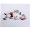 Image 1 : 925 SILVER CHARM BRACELET WITH 9 CHARMS