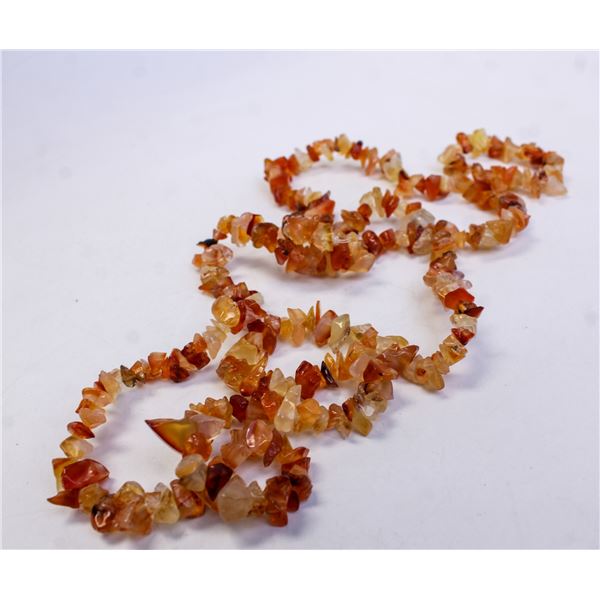 AMBER BEADED NECKLACE LONG STRAND