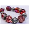 Image 1 : ITALIAN GLASS BEADED BRACELET WITH SILVER DETAIL