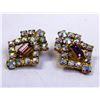 Image 1 : BOREALIS AND PINK STONE CENTRE COSTUME EARRINGS