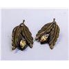 Image 1 : VINTAGE LEAF CLIP EARRINGS WITH COSTUME STONE