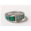 Image 1 : MALACHITE INLAID STONE WRIST WATCH