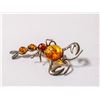 Image 1 : 925 SILVER SCORPION BROOCH WITH AMBER STONE BODY