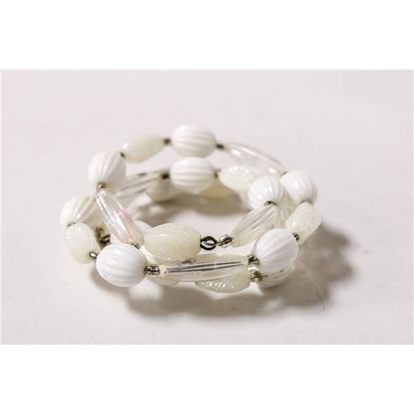 BEADED WHITE WRAP BRACELET