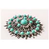 Image 1 : PEWTER AND TURQUOISE TONED BROOCH