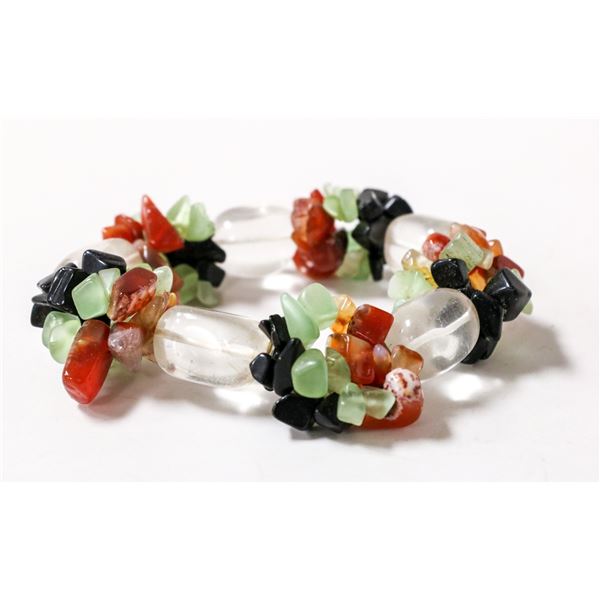 CHUNKY BEADED STONE BRACELET