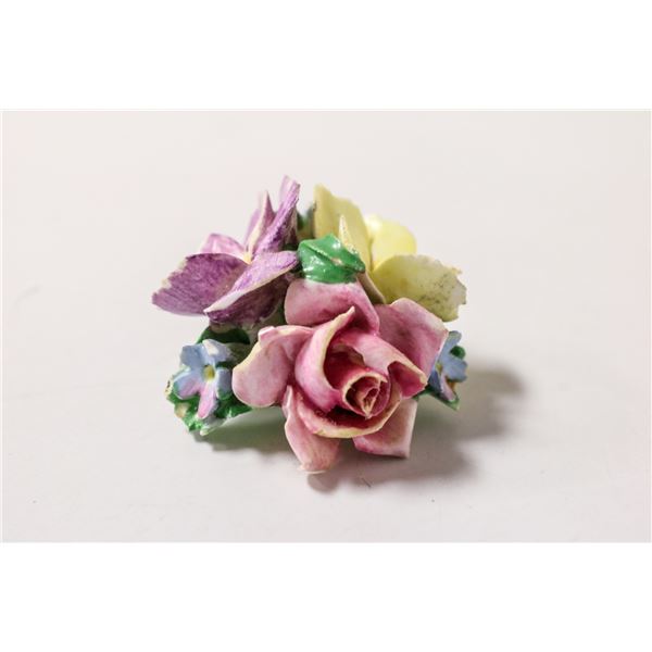 ENGLISH PORCELAIN FLOWER BROOCH