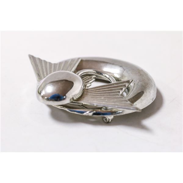 SILVER TONE FASHION BROOCH