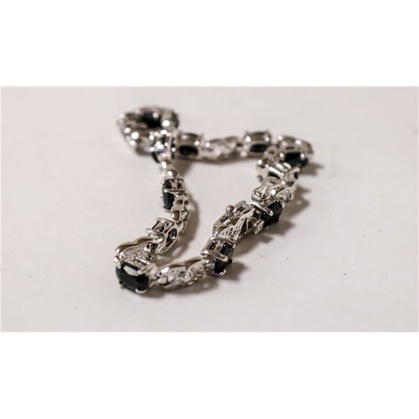 7.5" BLACK STONE TENNIS STYLE BRACELET