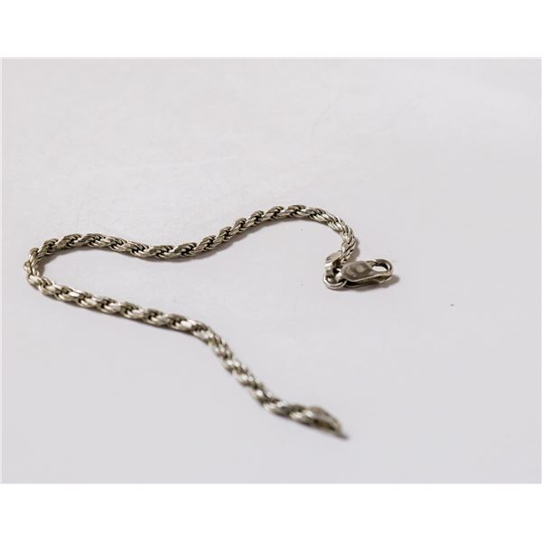 7" 925 SILVER ROPE BRACELET