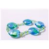 Image 1 : BLUE ART GLASS BEADED BRACELET
