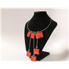 Image 1 : 1970S RED SQUARE COLLAR NECKLACE