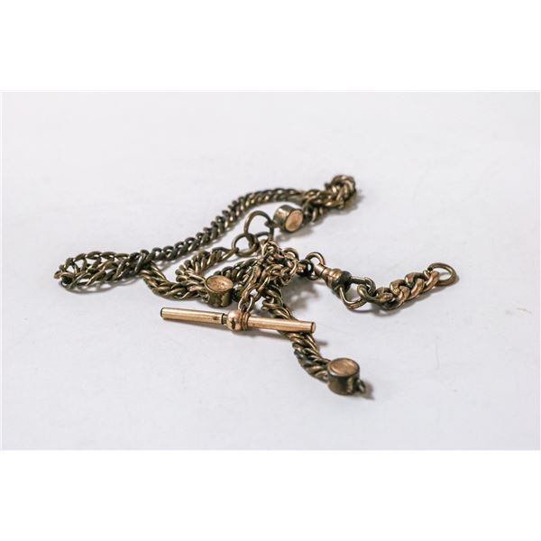 ANTIQUE GOLD TONE POCKET WATCH CHAIN
