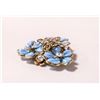 Image 1 : BLUE FLORAL COSTUME JEWELLERY BROOCH AS IS
