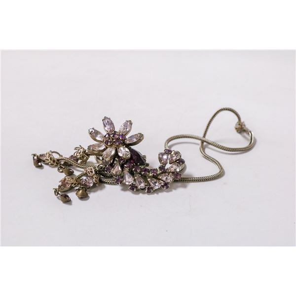 COSTUME JEWELLERY PINK STONE NECKLACE