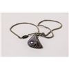 Image 1 : 15.5" 925 SILVER NECKLACE W GREY STONE PENDANT