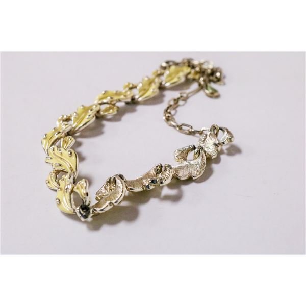 GOLD TONE YELLOW LEAF BRACELET