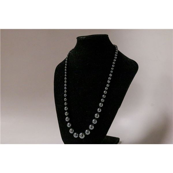 17" HEMATITE BEADED NECKLACE