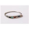 Image 1 : STERLING SILVER BANGLE WITH INLAID DESIGN