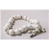 Image 1 : 15" WHITE BEADED NECKLACE WITH CLEAR STONES