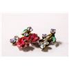 Image 1 : VINTAGE COSTUME JEWELLERY FLORAL EARRINGS