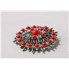 Image 1 : RED STONE COSTUME JEWELLERY BROOCH AS IS