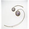 Image 1 : PAIR OF VINTAGE NECKLACES WITH LARGE PURPLE