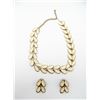 Image 1 : VINTAGE GOLD TONE WITH WHITE ENAMEL NECKLACE AND