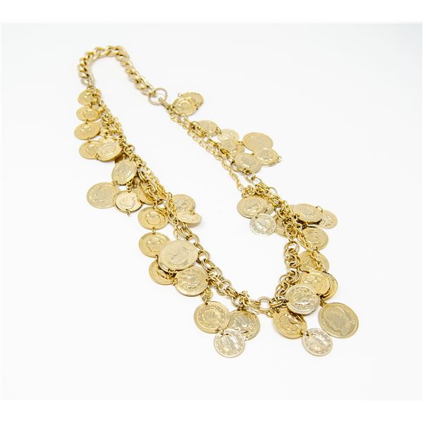 NAPOLEON GOLD TONE COIN NECKLACE VINTAGE
