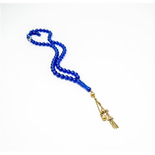 VINTAGE BLUE BEADED NECKLACE