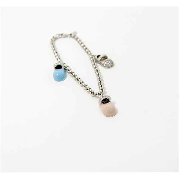 925 SILVER BABY SHOE CHARM BRACELET