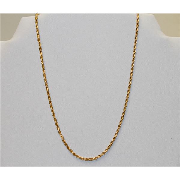 GOLD PLATED 16" ROPE CHAIN