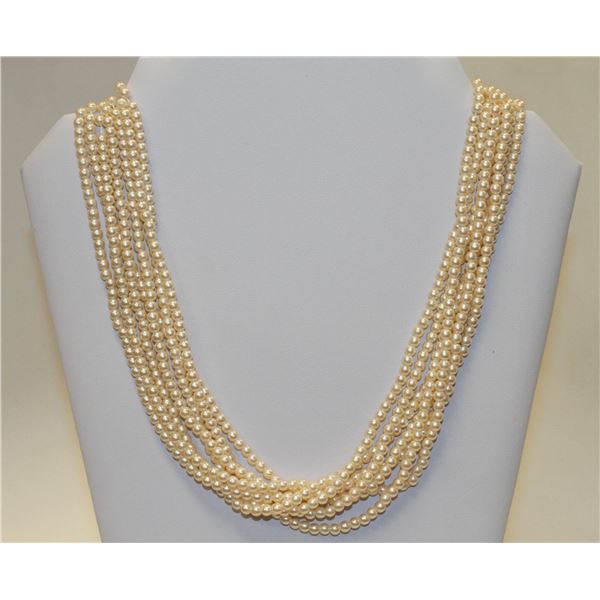 7 STRAND FAUX PEARL NECKLACE