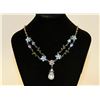 Image 1 : 16" STERLING NECKLACE WITH FLOWER AND STONE