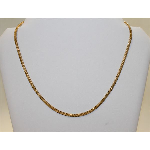 GOLD PLATED COMPLEX CURB LINK NECKLACE 16"