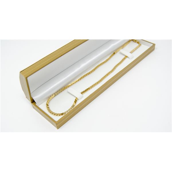 GOLD PLATED FANCY LINK NECKLACE 17"